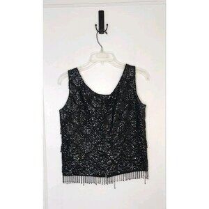 Imperial Imports 50s Hong Kong British Crown VTG Women’s S Wool Sequin Bead Top